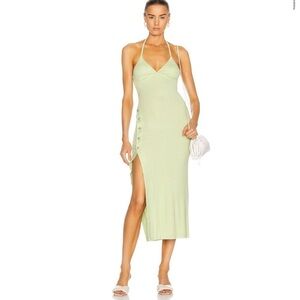 Alix NYC Pierce stretch jersey halter midi dress size medium green